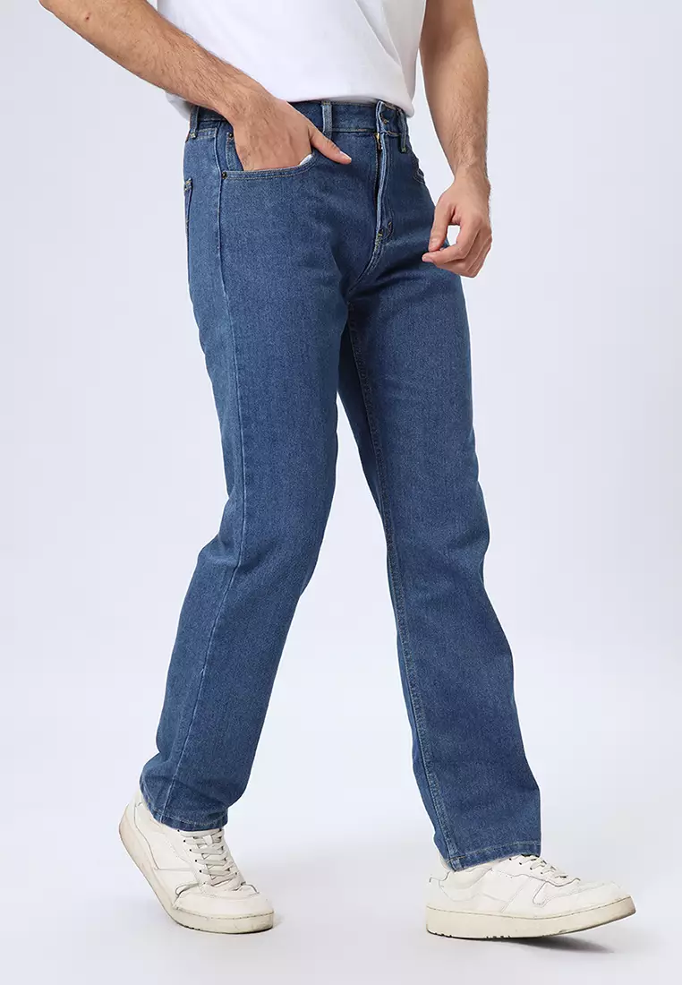 801 Reguler Fit Soft Jeans Vintage Indigo - Celana Panjang Denim Pria