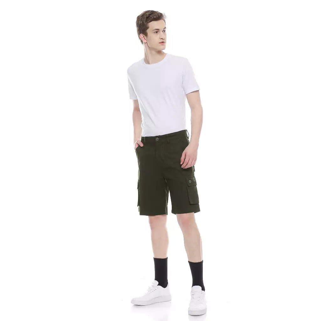 Celana Pendek Cargo Short Pants Cotton Twill Army