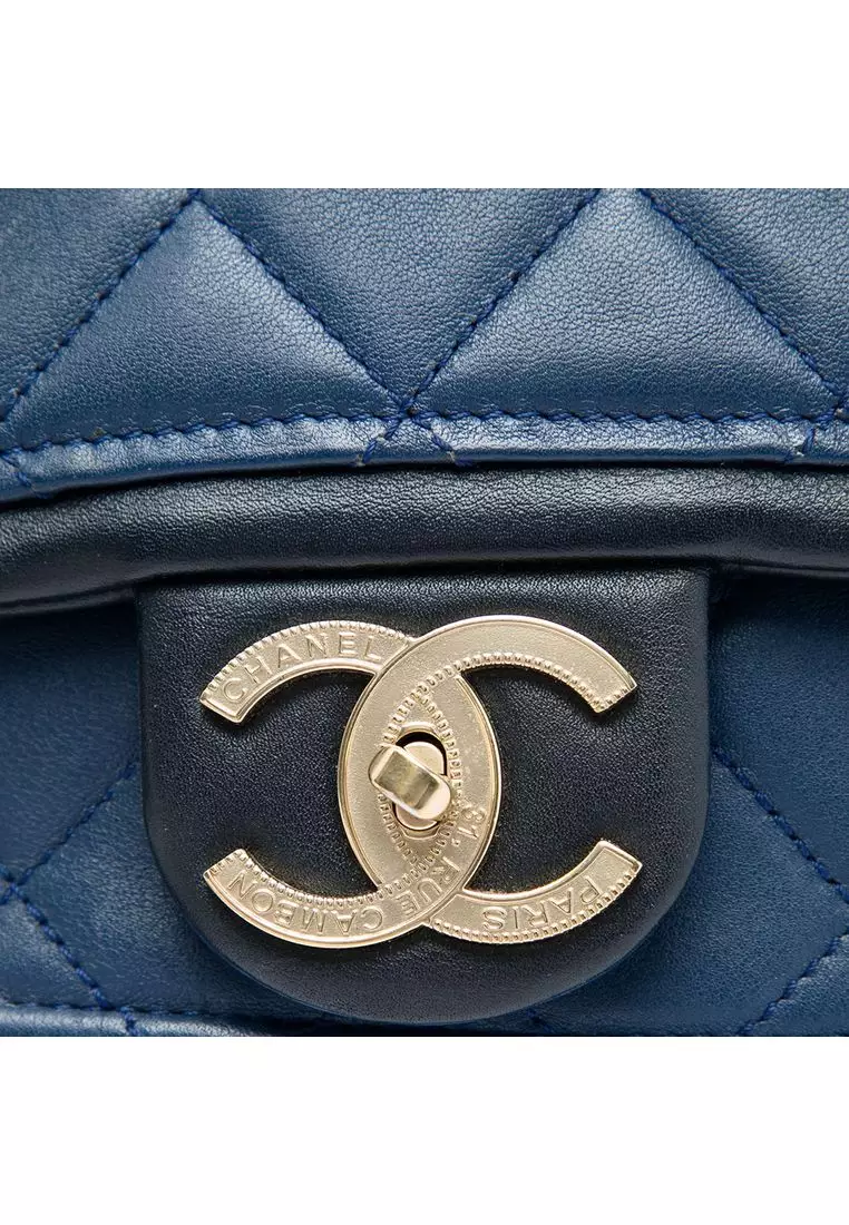 Pre-Loved Chanel Mini Square Calfskin Graphic Flap