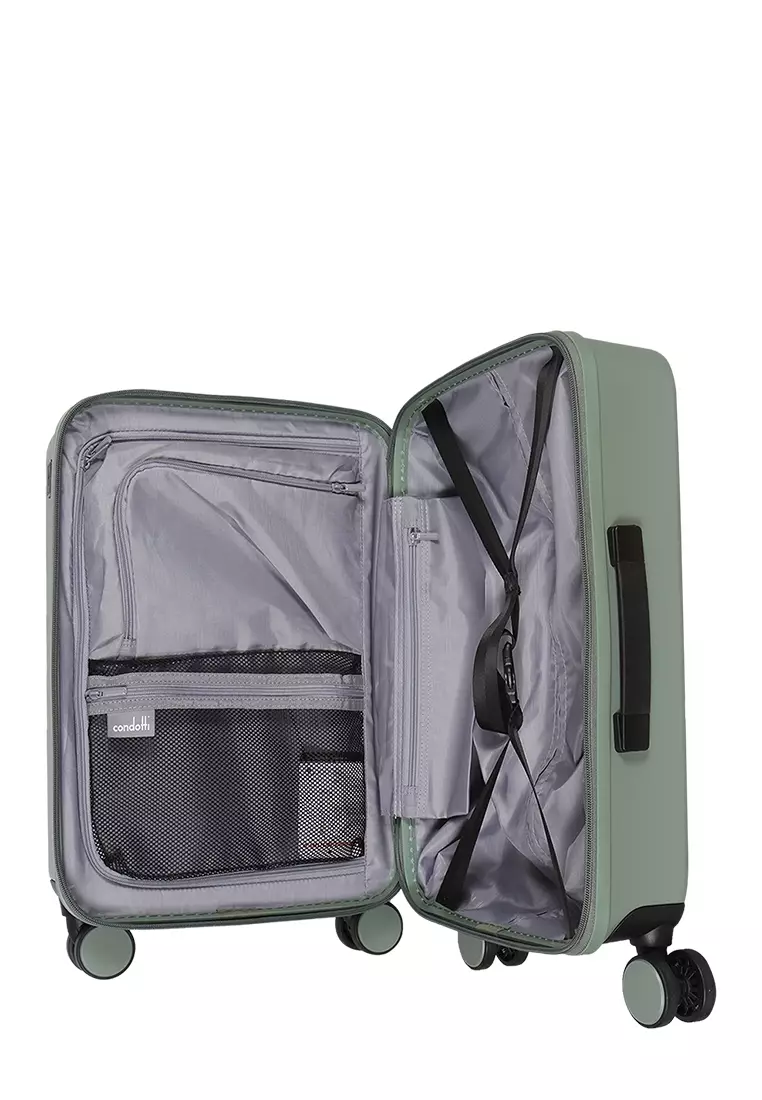 Koper - Trolley Case Condotti FRONTLINE 63138 - 20 Inch With USB Charging Port Green