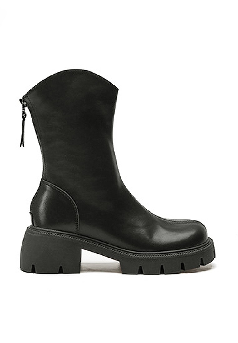 VANSA Simple Round Toe Platform Mid-Boots VSW-B686105