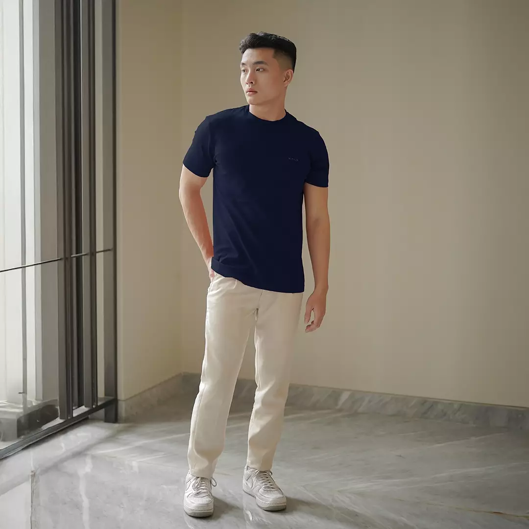 Kale JUNO NAVY/ Cotton Cloudy / Atasan Kaos Pria / Kaos Basic Pria