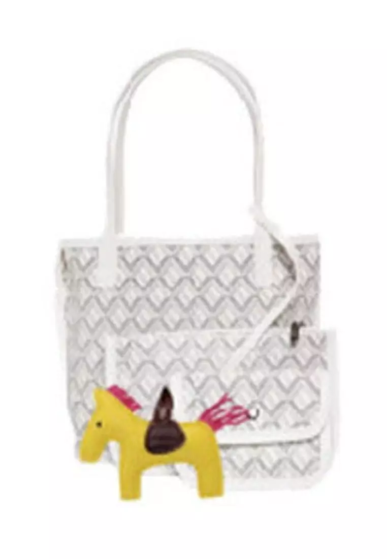 Traditional Dog Teeth Bag (Small)-White bundle with a small bag (Includes a random color pony gift)