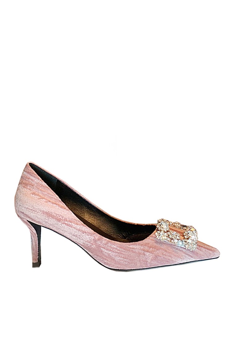 VANSA Fashion Velvet Buckle Pumps VSW-H7676-6