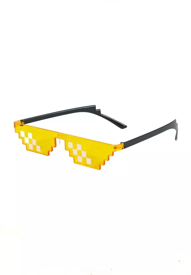 Mackenzie Kacamata Unisex Model Pixel Minecraft Mosaics Thug Life UV Protection Material Polycarbonate ORIGINAL - Yellow