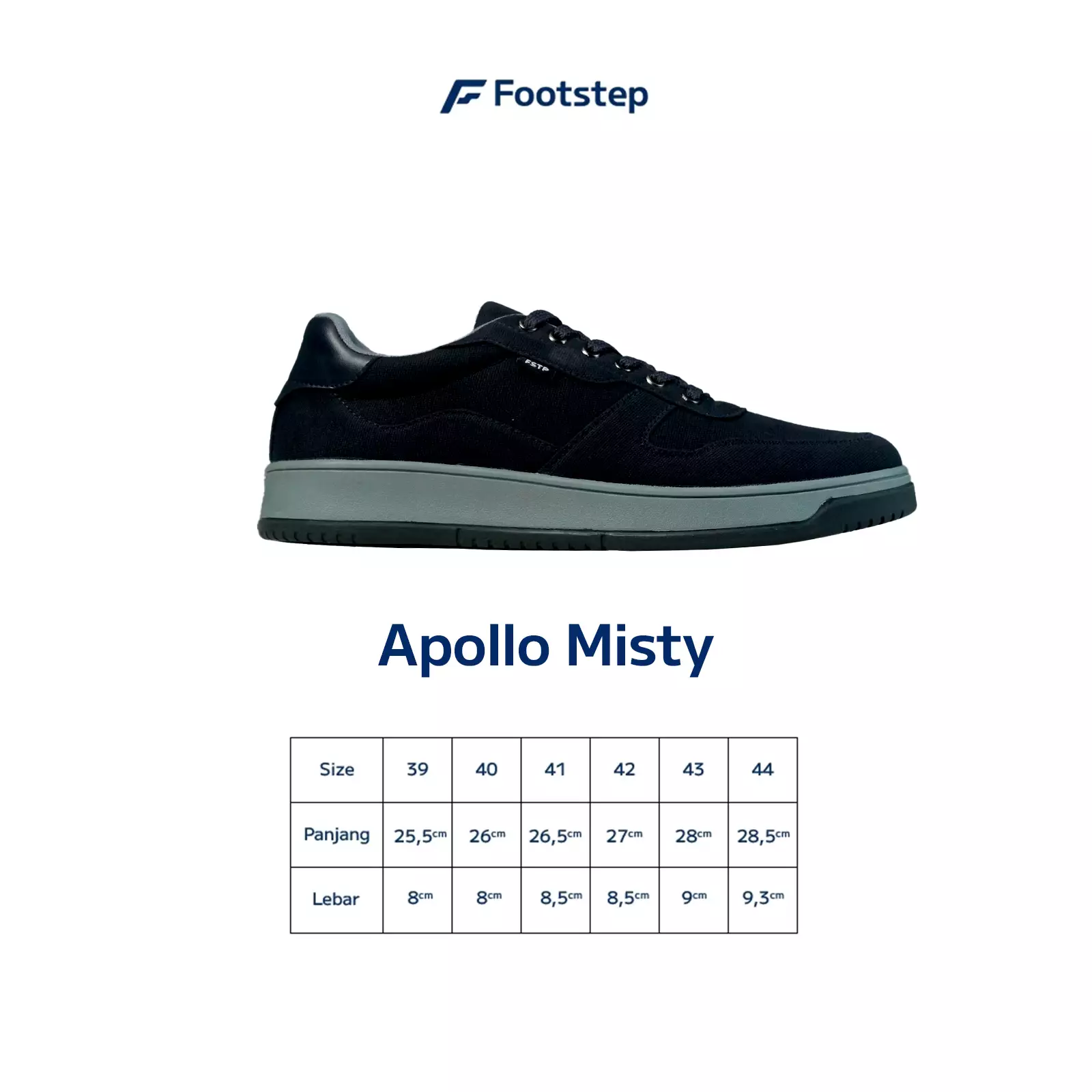 Footstep Footwear Sepatu Pria Sneakers Apollo Misty Navy Original Shoes