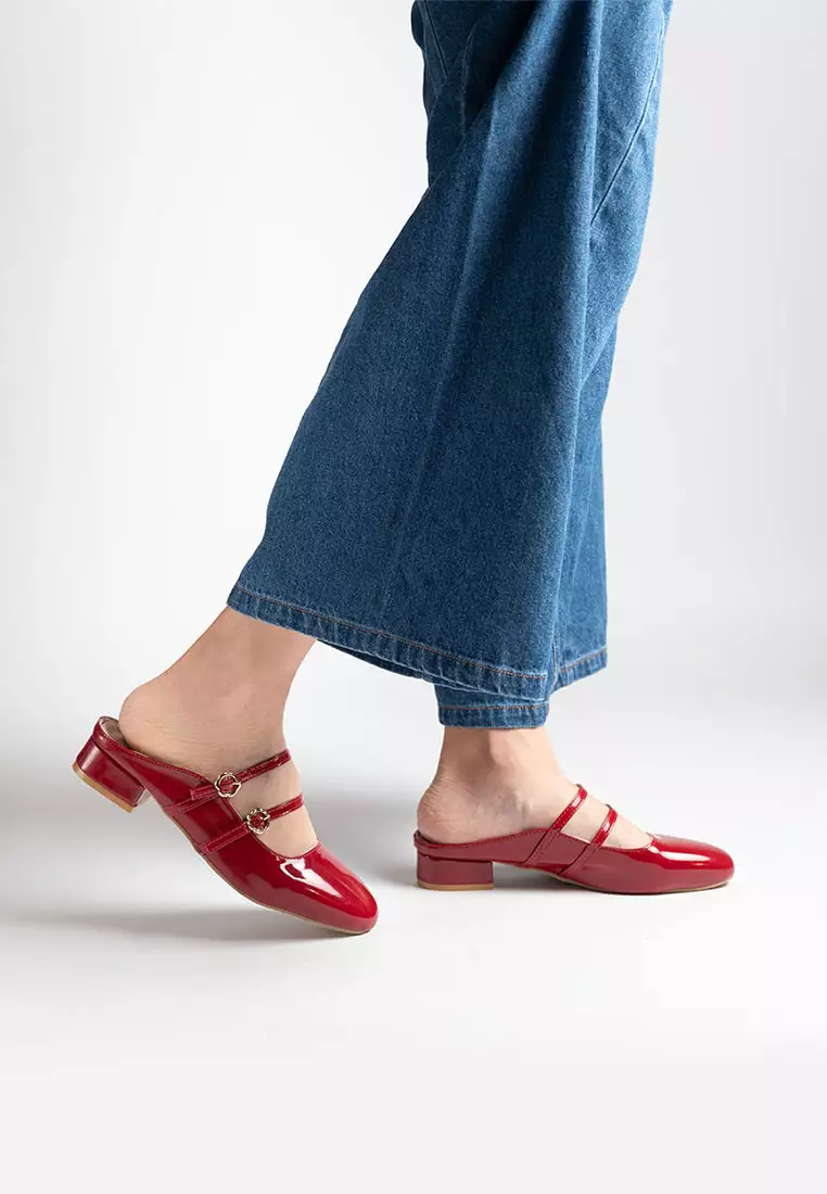 Milyy Mary Jane Glossy Mules