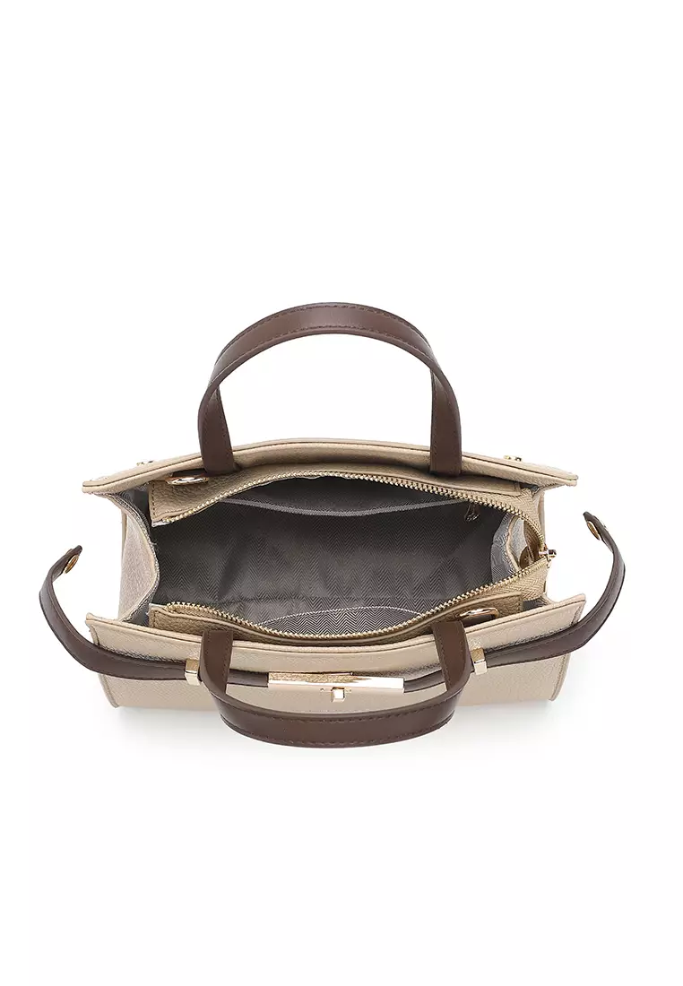 Women's Top Handle Bag / Sling Bag / Crossbody Bag / Shoulder Bag - Khaki / Coffee