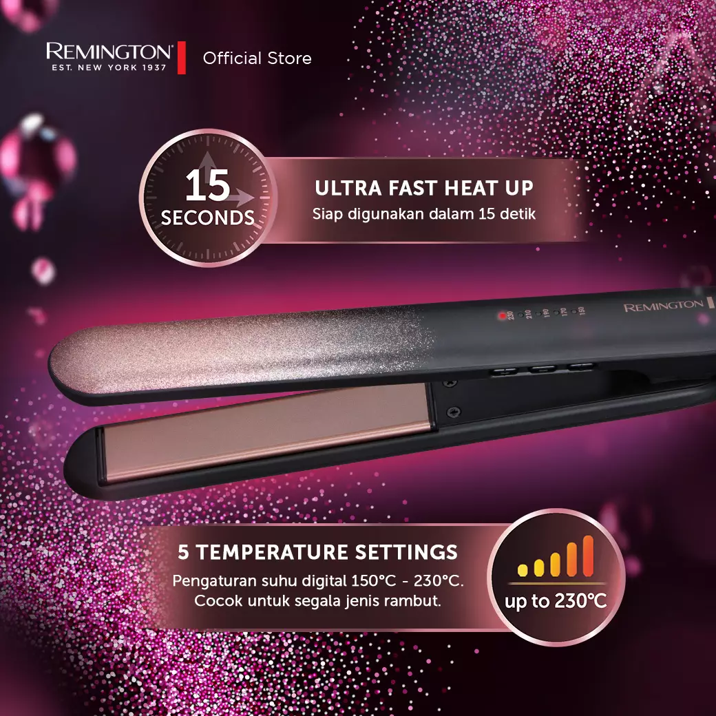 Remington Catokan Pelurus Rambut Rose Shimmer S5305-ID