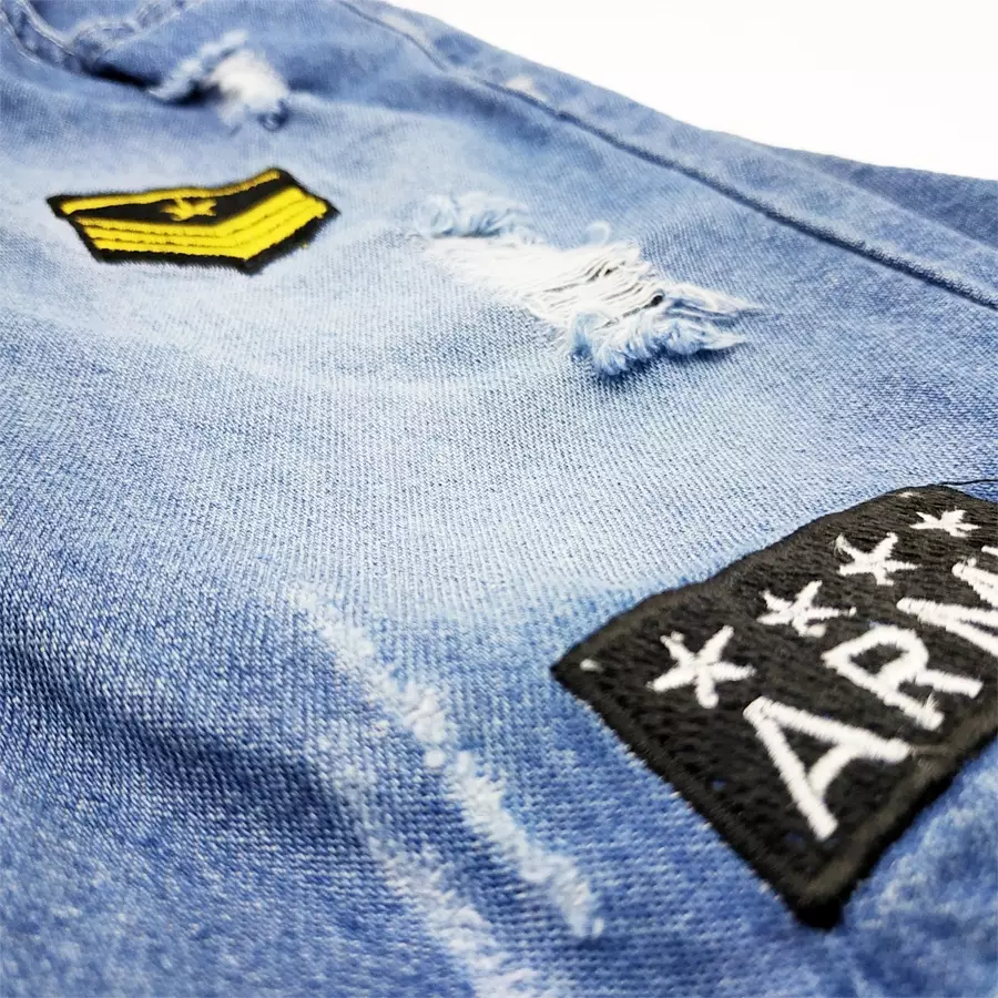 Wakakids Celana Jeans Pendek Bayi Anak Laki Laki Motif Star Army 032