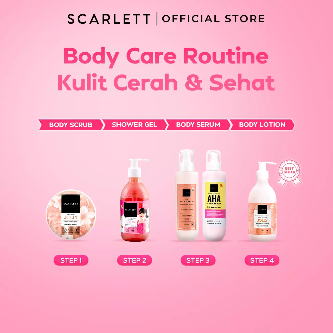 Scarlett Fragrance Brightening Shower Gel Loving | Body Wash | Sabun Mandi Cair
