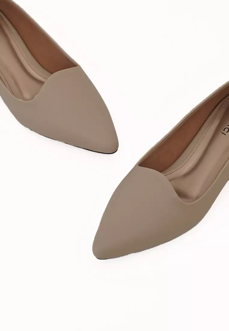 VIVI NICI - Danielle Sepatu Kerja Wanita Pantofel Hak 3 Cm Cannoli Cream