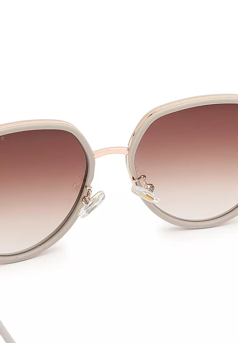 Unisex Fashion Sunglasses - Elastic Grey / Brown