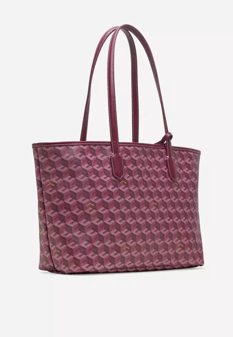 Russo Monogram Tote Bag Burgundy