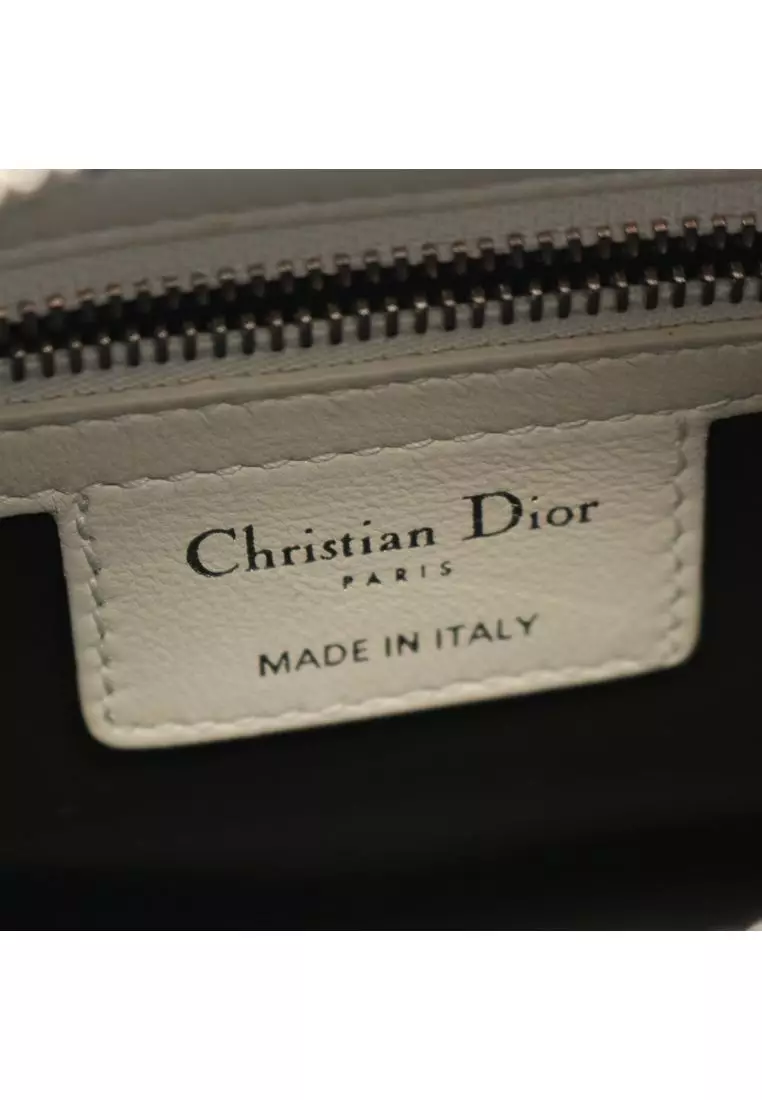 Pre-Loved Dior Medium Tricolor Lambskin Cannage Lady Dior