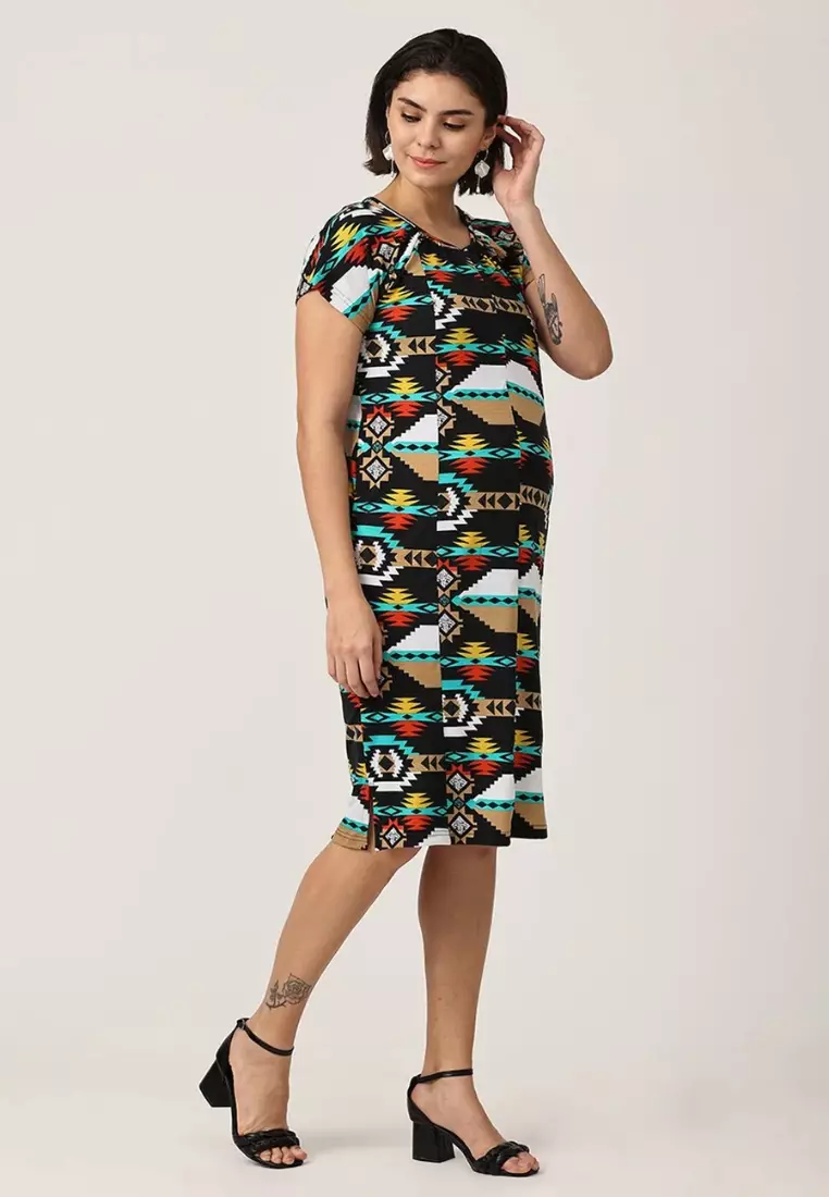 Ecstasy Stretchable Maternity And Nursing Tunic Dress