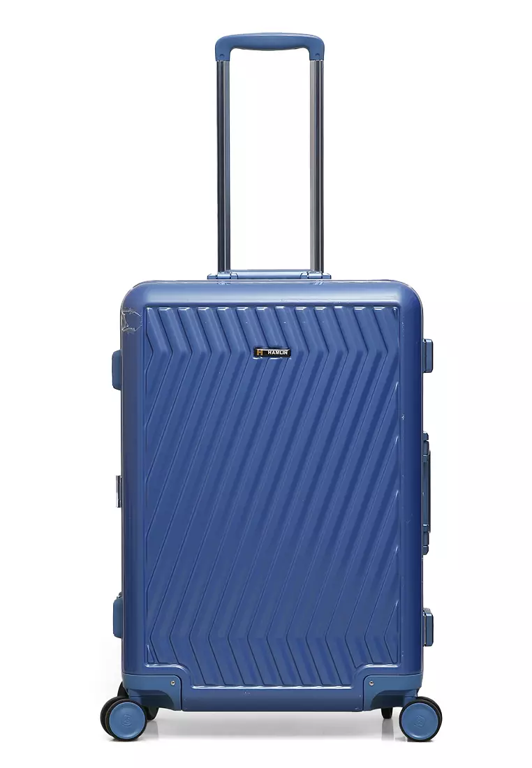 Austin Koper Alumunium Frame Unisex Size 24 Inch TSA Lock System Suitcase Material Polycarbonate ORIGINAL - Blue