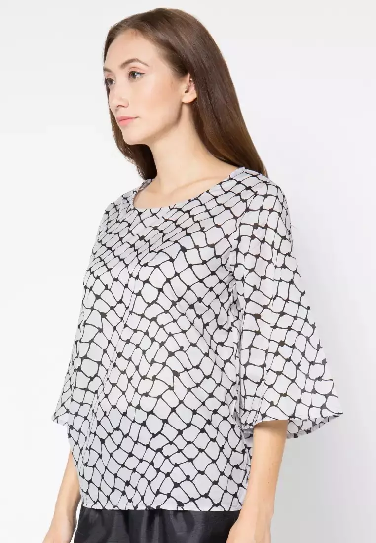 Chanira Darly Blouse-Grey Print