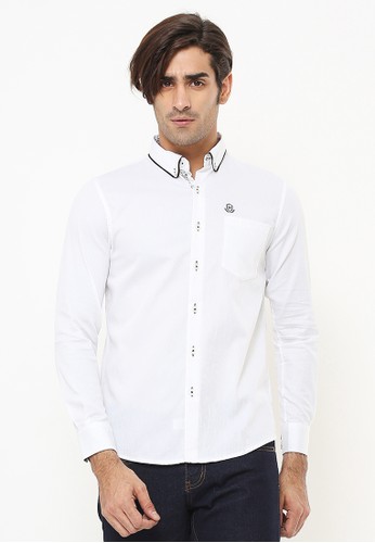 Jual Johnwin Slim  Fit  Kemeja  Casual Active Motif Polos  