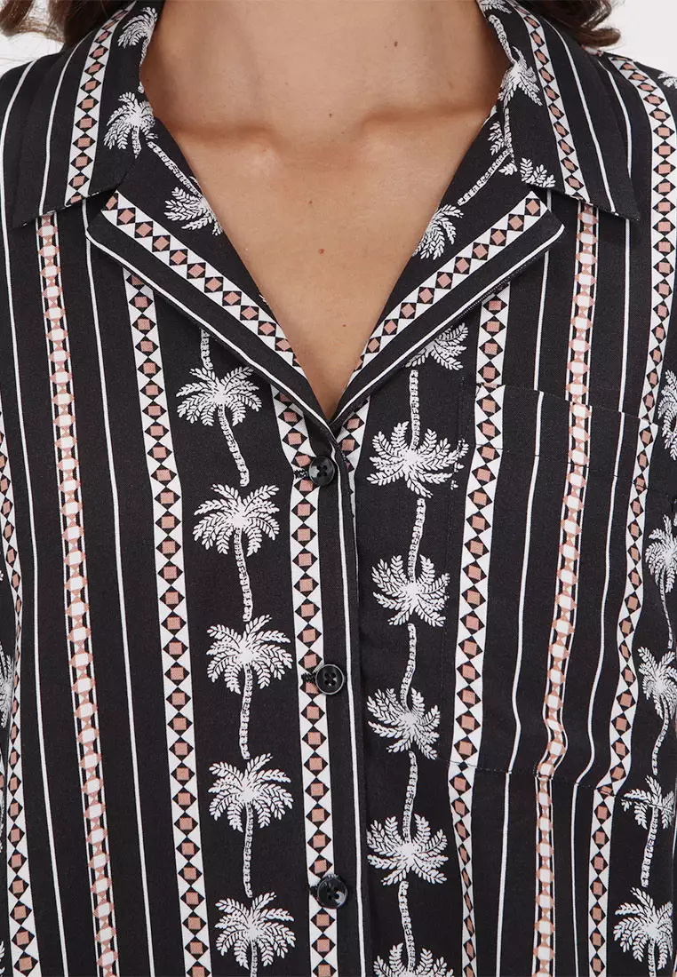 GSH SUN STUNNER SHORT SLEEVE SHIRT BLACK COMBO