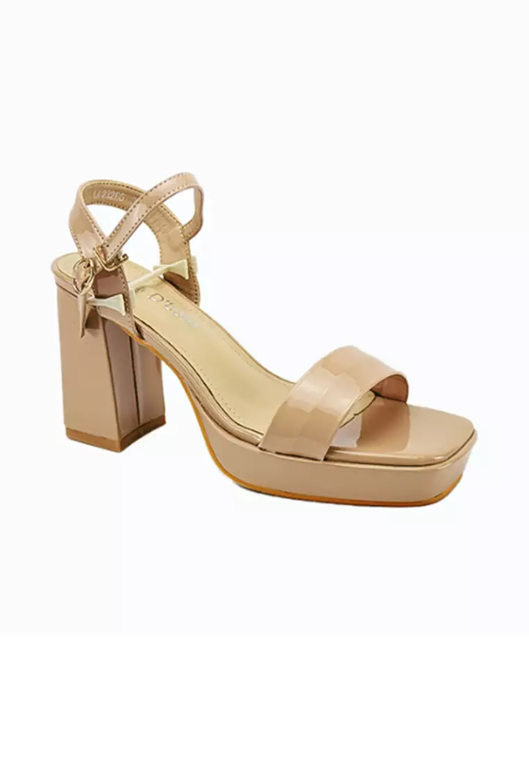 Women's Heeled Sandals Lw 23286 Beige C51 C65 C76