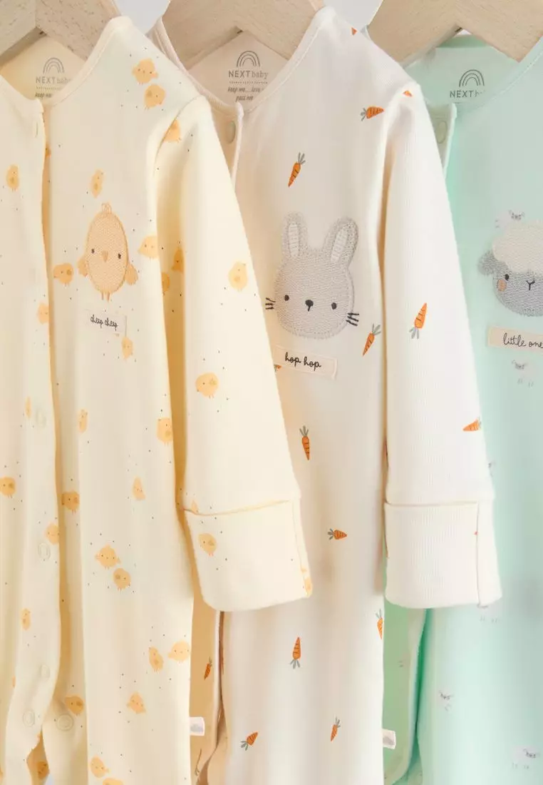3 Pack Baby Sleepsuits