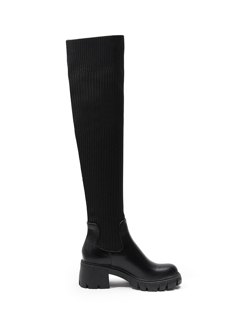 6CM Overknee Elastic Knitted Spliced Long Boots WTY-Y0039-1