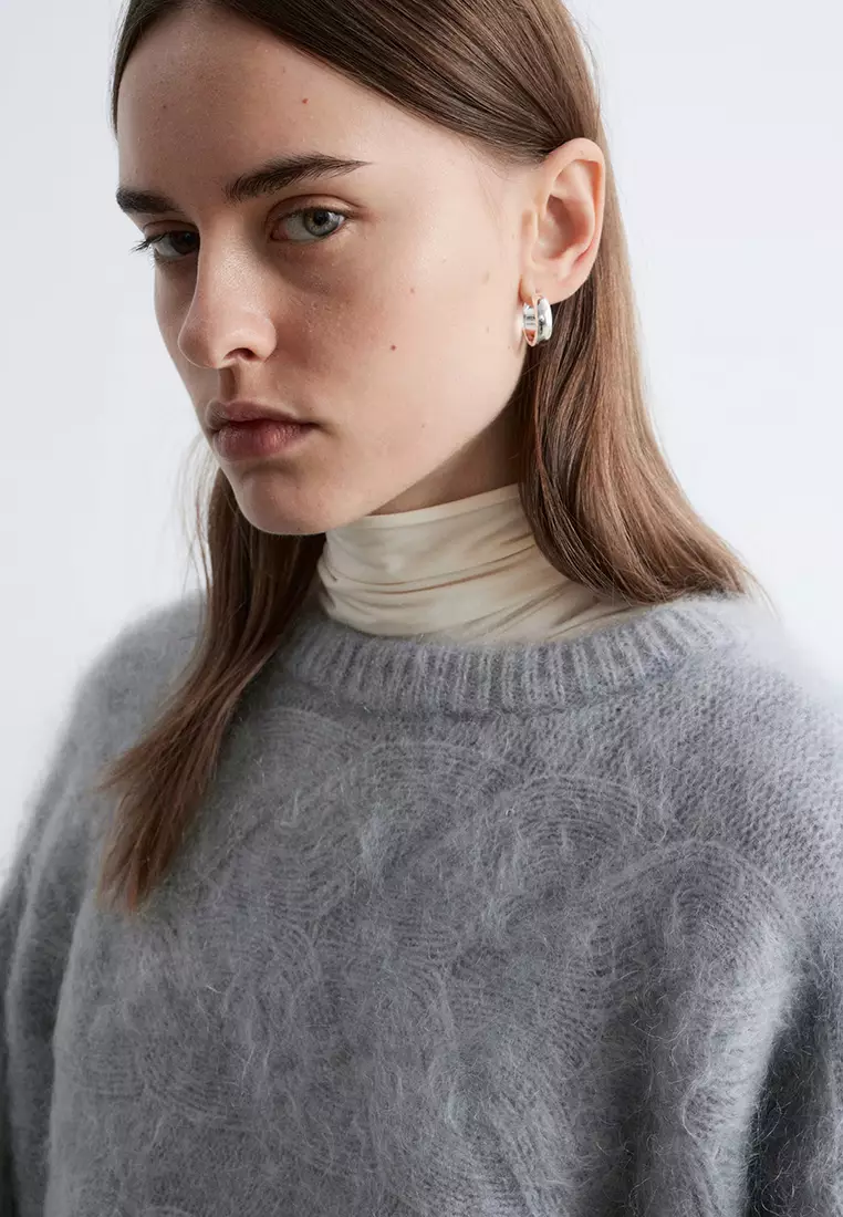 Mohair-Blend Cable-Knit Jumper