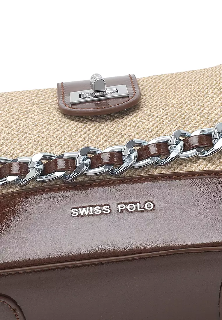 Women's Top Handle Bag / Sling Bag / Crossbody Bag / Shoulder Bag - Light Apricot / Brown