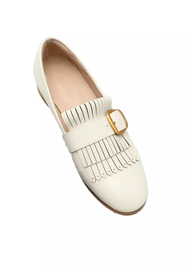 Fringe and buckle on sale loafers