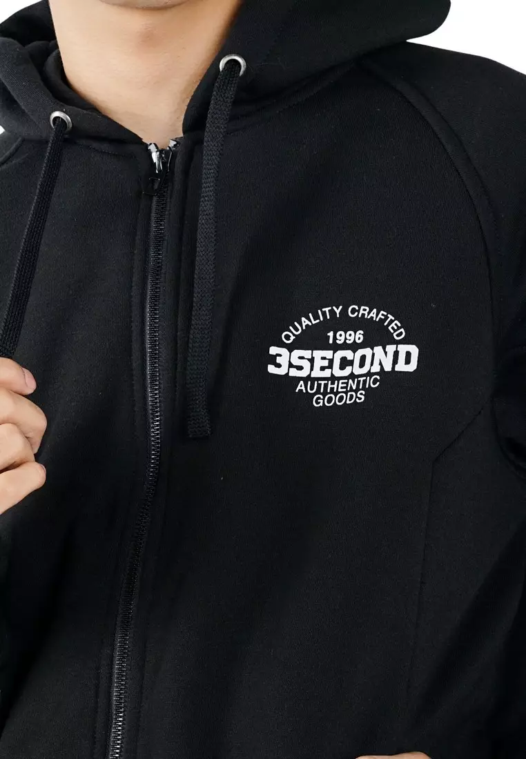 3Second Men's Jacket Hoodie Sweatshirt Regular Fit Fleece Authentic Goods OL-C010925