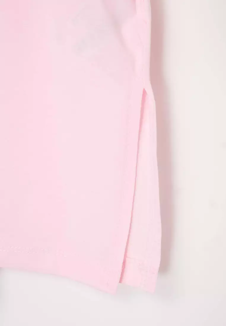 Light Pink Wide Fit Crew Neck Printed 100% Cotton Knitted T-Shirt Tbbss23Ah00131
