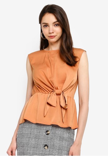 FORCAST orange Pippa Bow Detail Top A15B2AAC9AD280GS_1