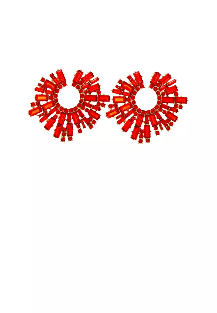 Red circle clearance earrings