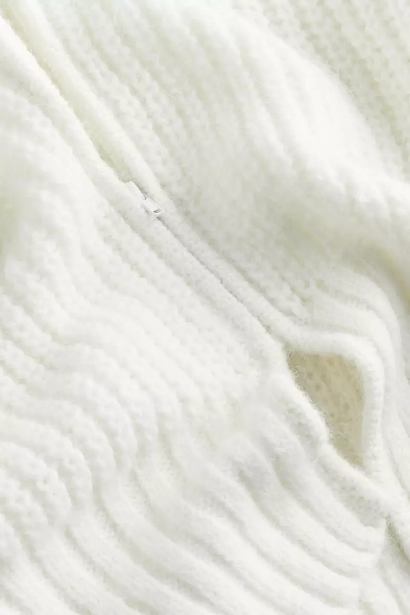 Collared zip-through cardigan