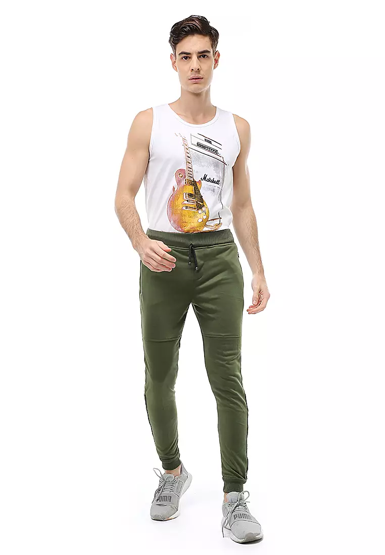 Locko Long Pants Celana Jogger Training Pria Material Cotton ORIGINAL - Army Green