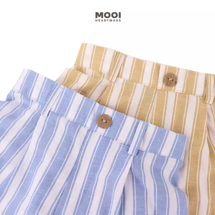 Mooi Celana Pendek Anak Laki-laki Yoshi Striped Pants - Mocca