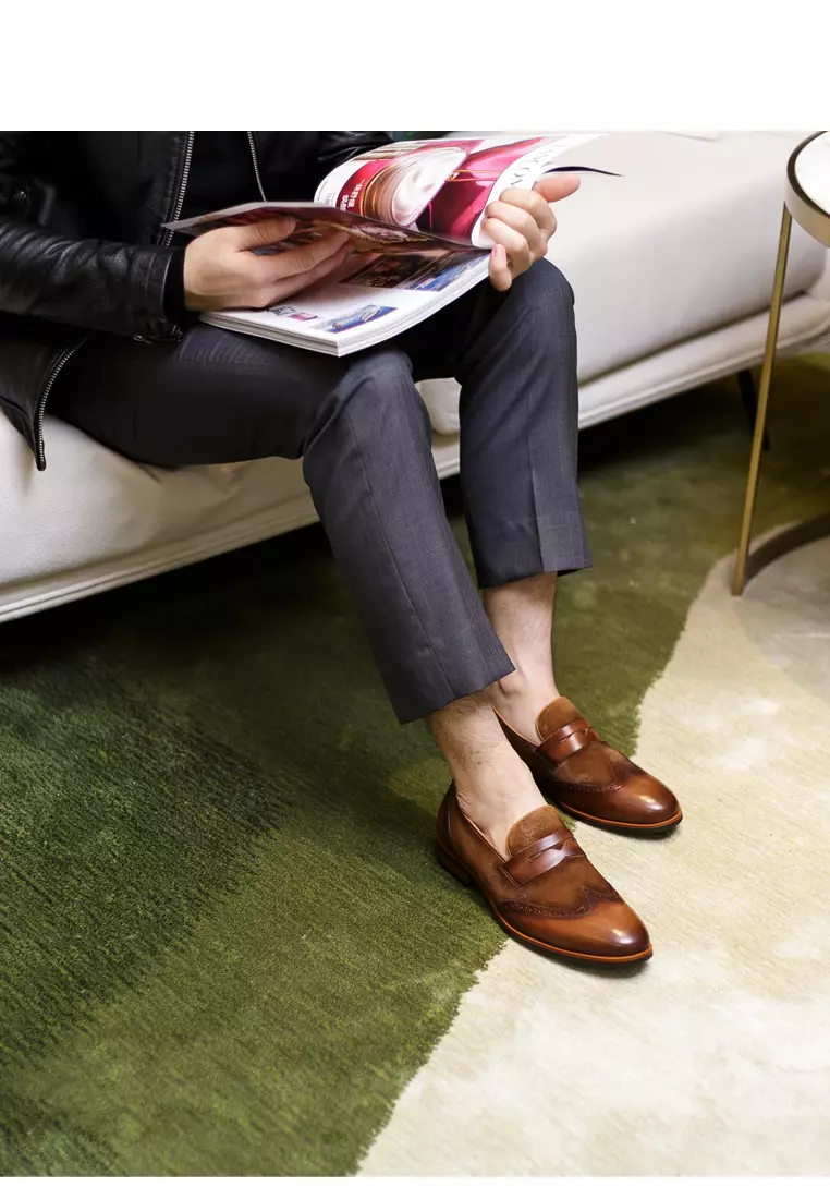 Malmesbury復古真皮布洛克鞋BL05-58