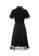 OUNIXUE black Polo-Neck Articulated Lace And Mesh Dress 92E50AA3F76121GS_7