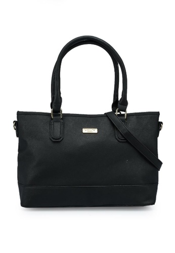 UNISA black Set Of 3 Saffiano Handbag 93F3EAC8EF4B31GS_1
