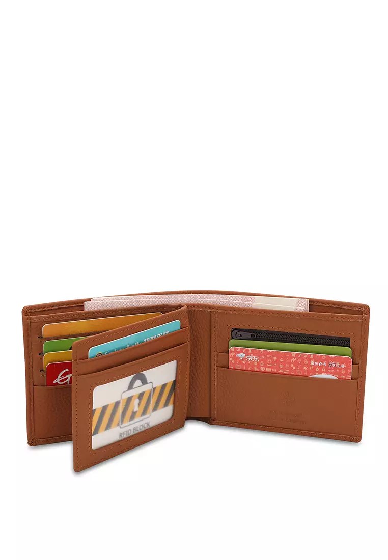 Men's Genuine Leather RFID Blocking Bi Fold Wallet