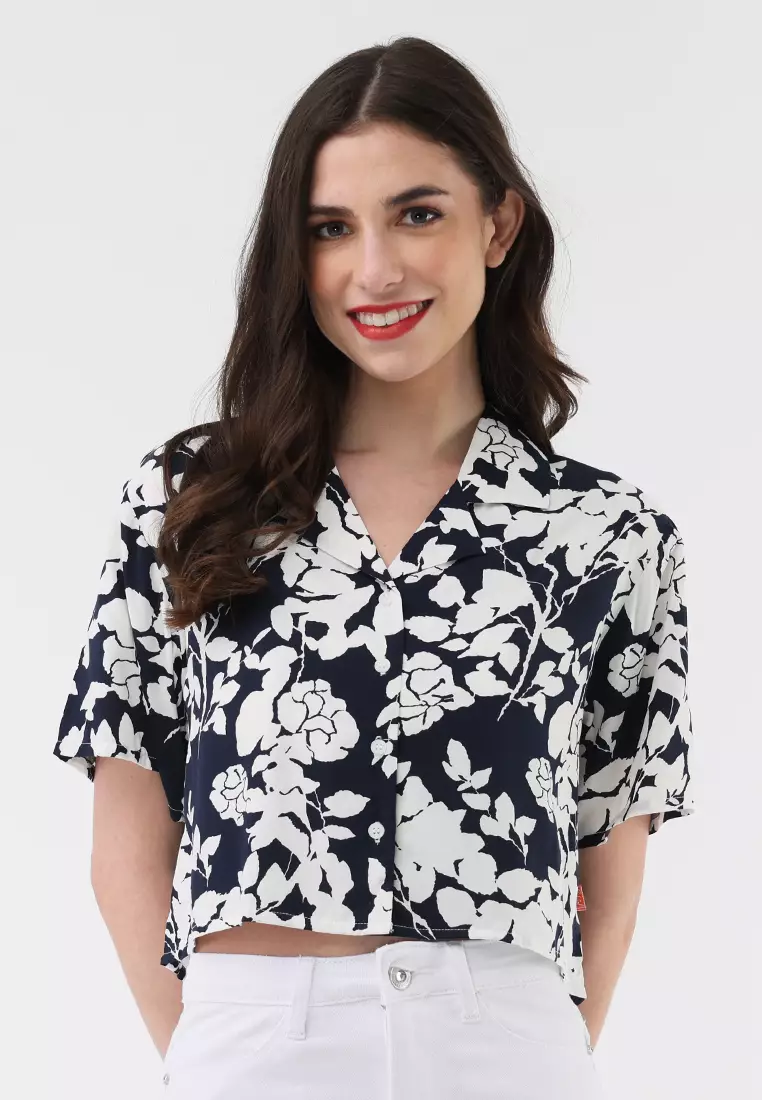 Woven Printed Short Sleeve Blouse