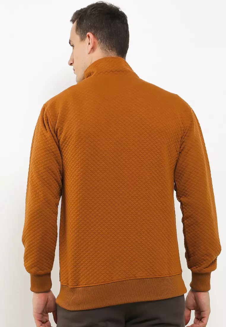 GRAHANGGRA Half Zipper Comfy Diamond Fleece - Camel