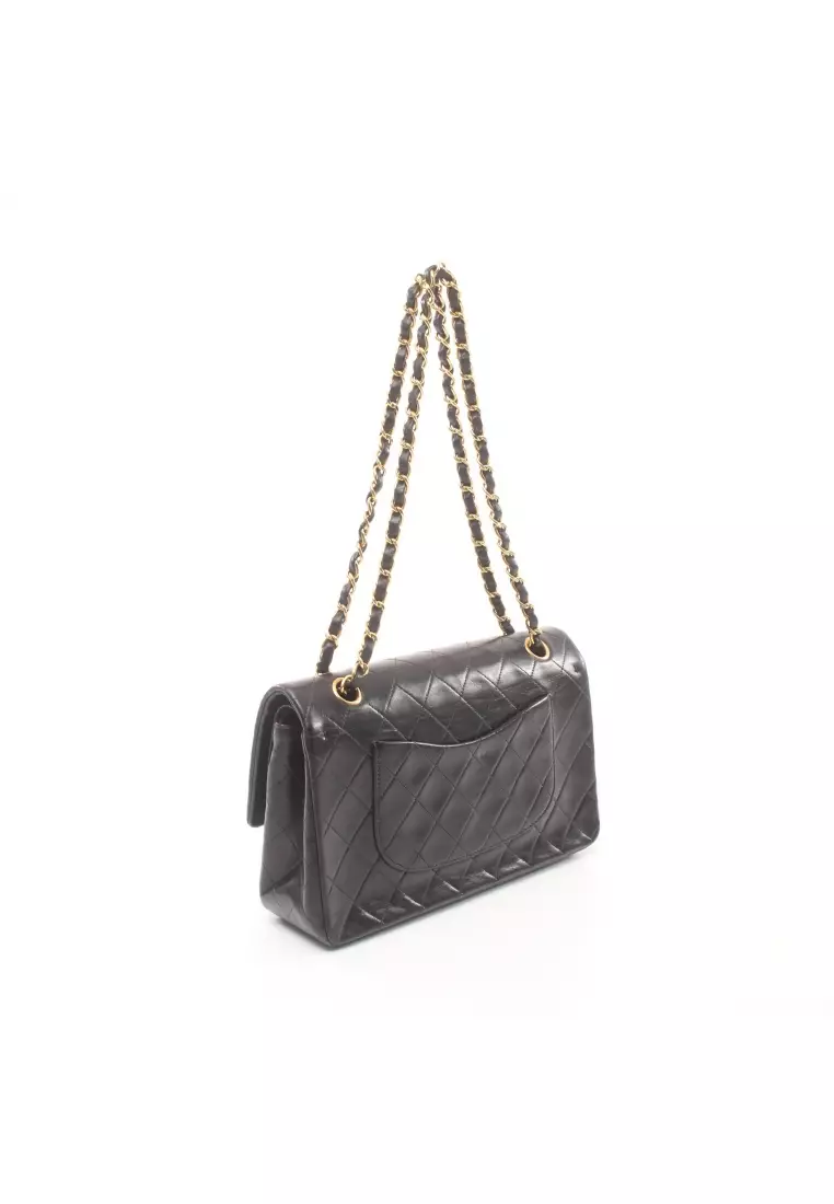 CHANEL Pre-loved Chanel matelasse W flap W chain shoulder bag lambskin ...