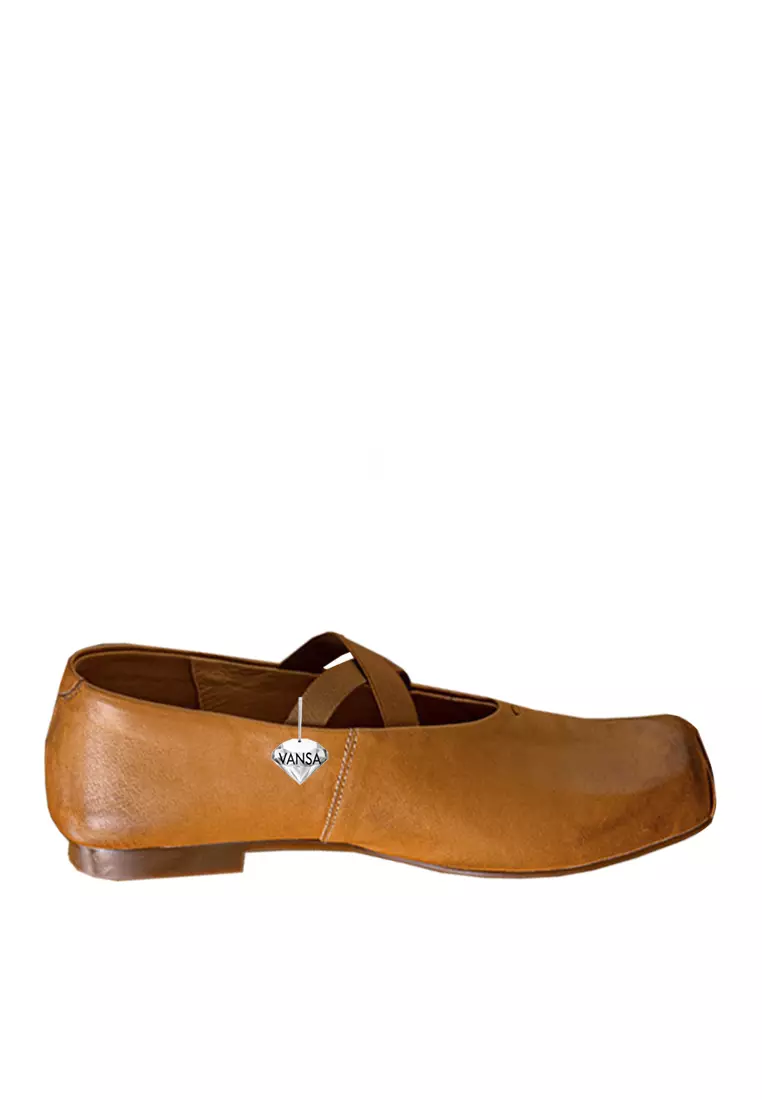 Discount on Twenty Eight Shoes  shoes - SKU: VANSA Washed Horseskin Ballet Flats VSW-F-2446
