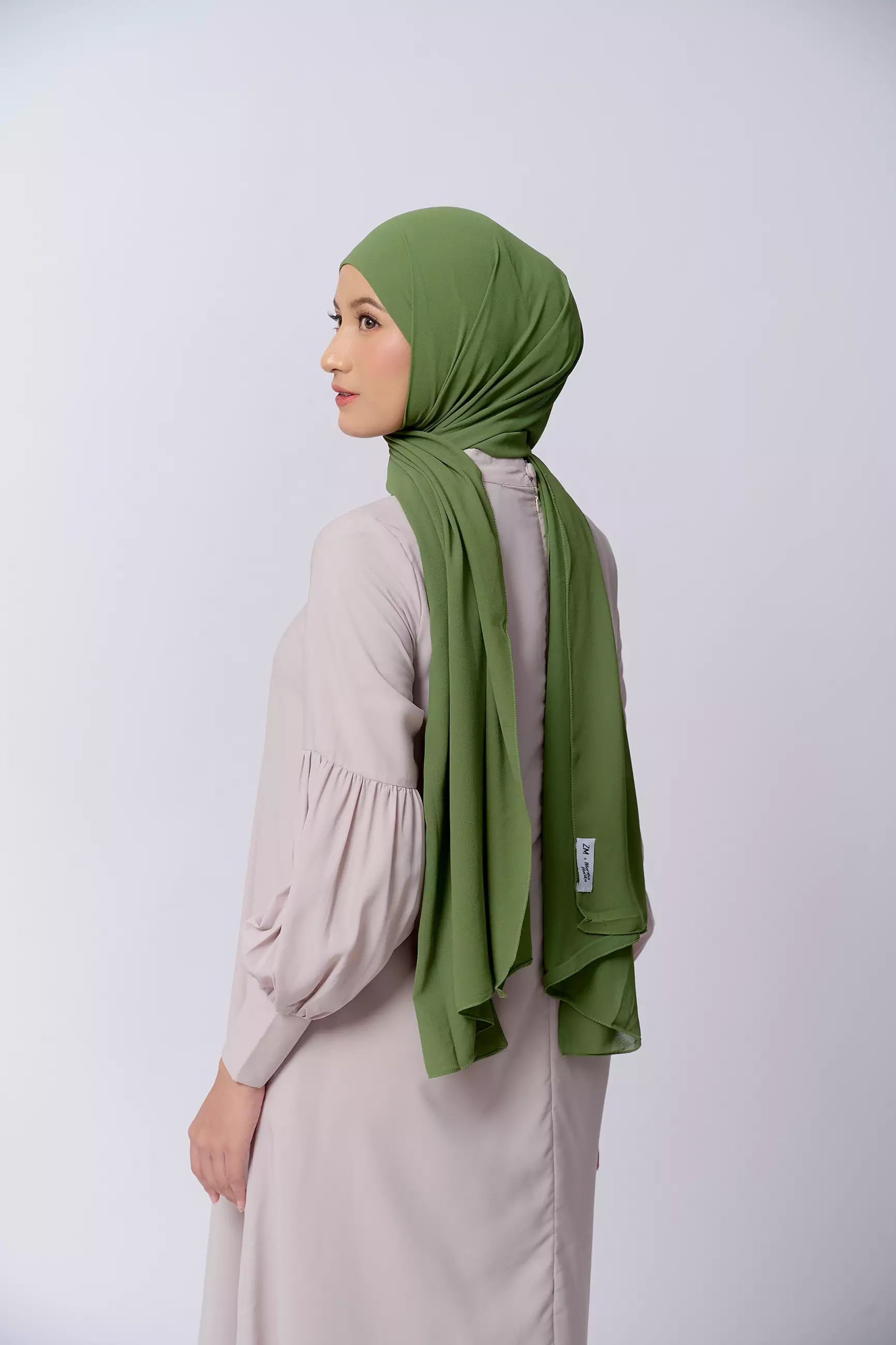 ZM Zaskia Mecca - Klavi Leaf Green Pashmina