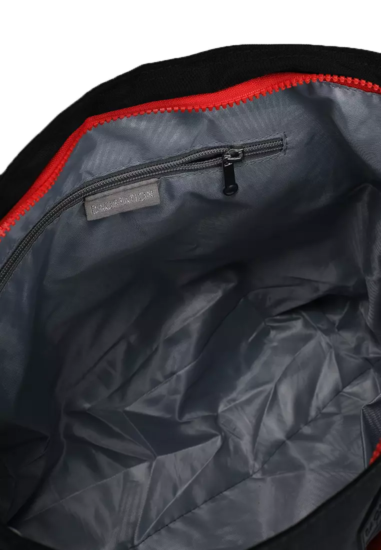 Colour Block Nylon Convertible Tote Bag