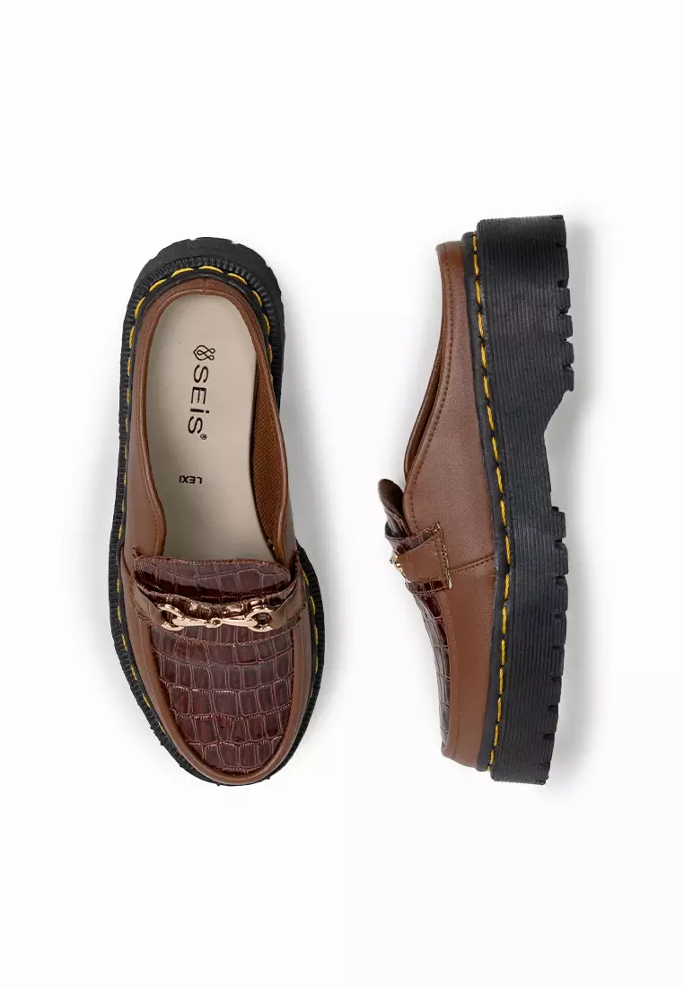 SEIS Lexi Loafers Mules Wanita - BROWN