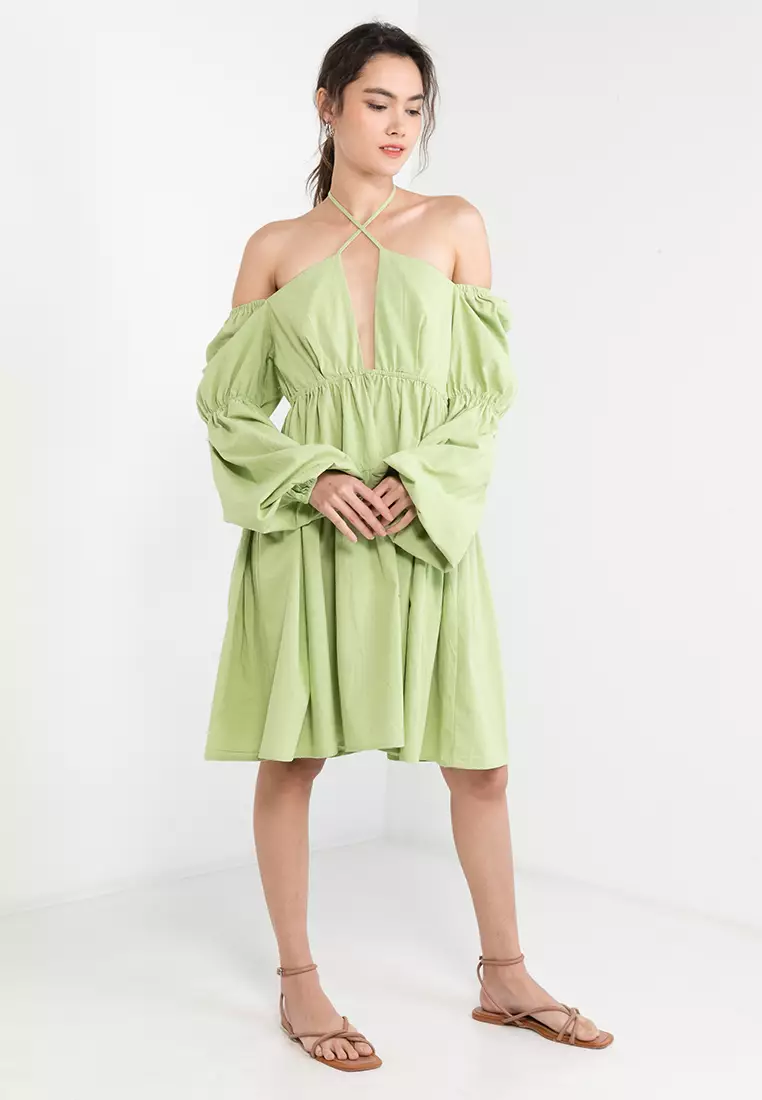 Halter off outlet shoulder dress