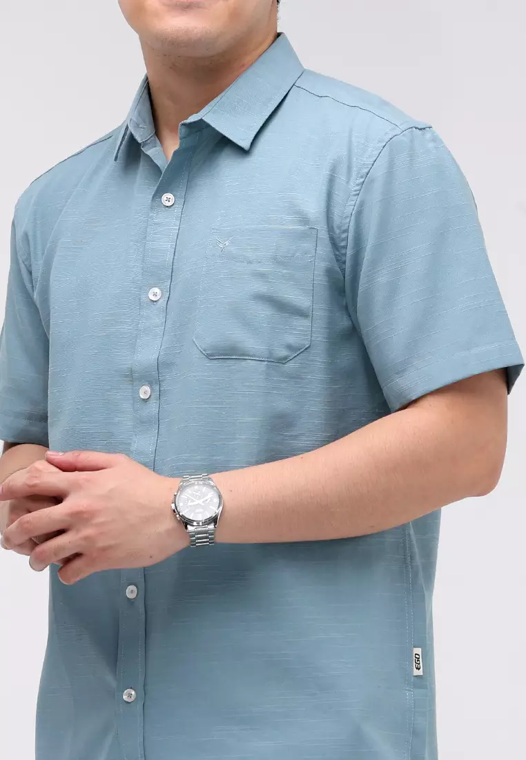 Woven Slub Cotton Short Sleeves